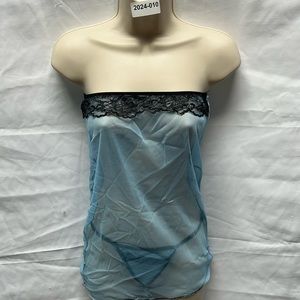 2pc Blue black lace lingerie